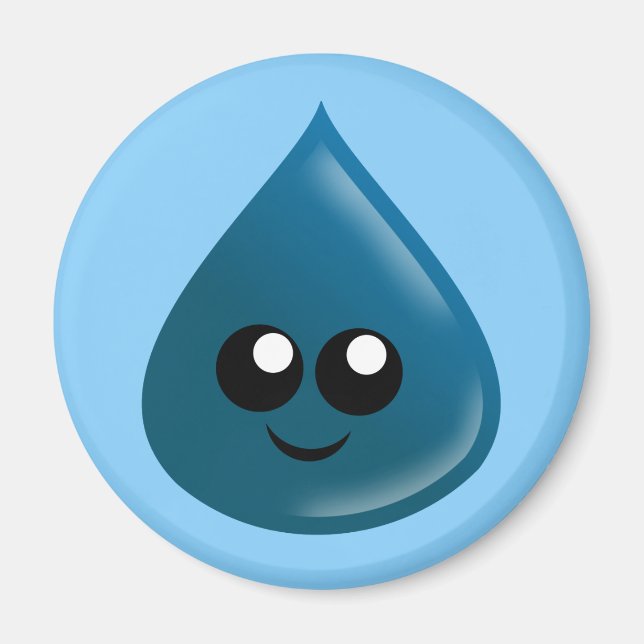 Regndroppar, tårdroppar, droppar från Vatten. Magnet (Framsidan)