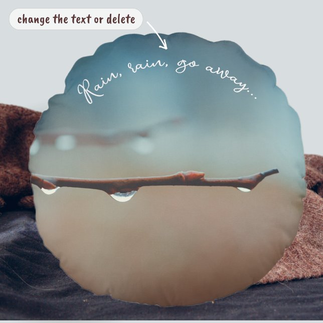 Regndroppar vid träd gren rund kudde (Skapare uppladdad)