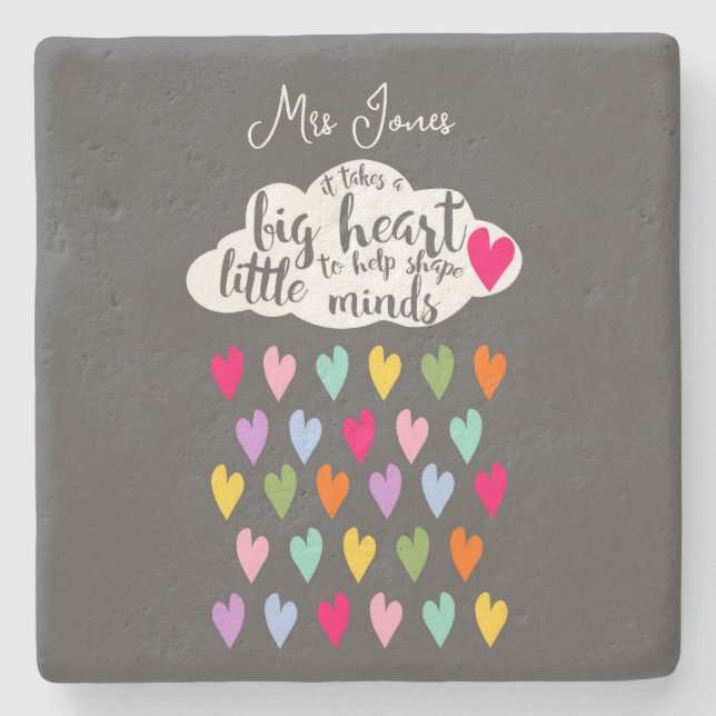 Regndroppe och molnfärgade lärarpresenter stenunderlägg (Framsidan)