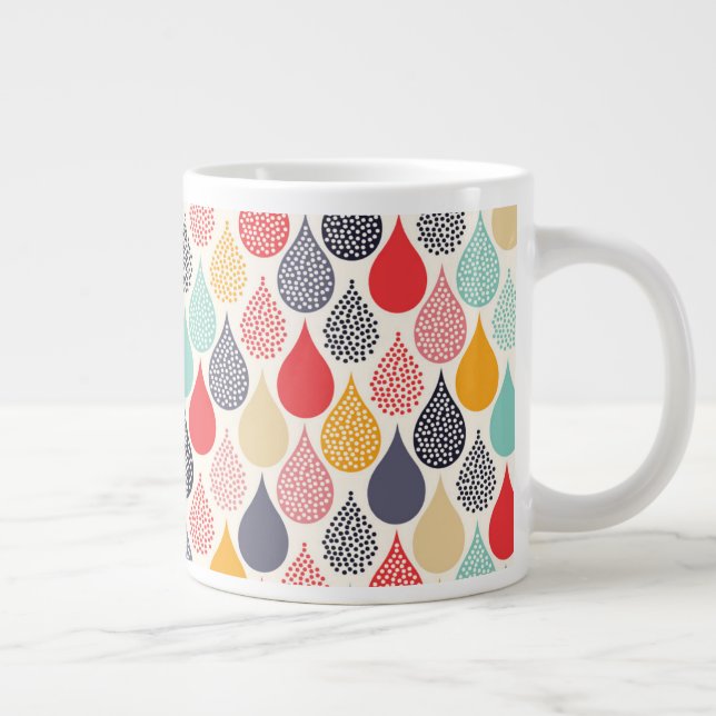Regndroppinlägg Art Dot Mönster Jumbo Mugg (Höger)