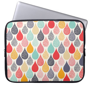 Regndroppinlägg Art Dot Mönster Laptop Fodral