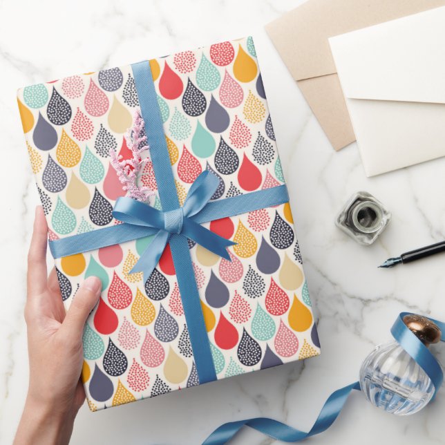 Regndroppinlägg Art Dot Mönster Presentpapper (Gifting)