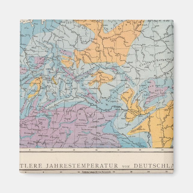 Regnfall karta av Tyskland Magnet (Framsidan)