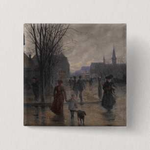 Regnig afton på den Hennepin avenyn, c.1902 Knapp