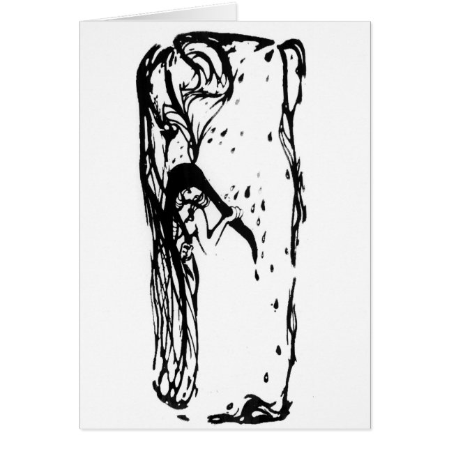 Regnig alkov hälsningskort (Framsidan)