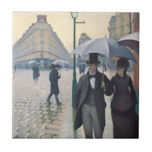 Regnig dag för fransk gata för Impressionism Kakelplatta