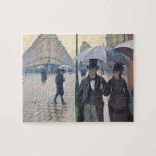 Regnig dag för fransk gata för Impressionism Pussel
