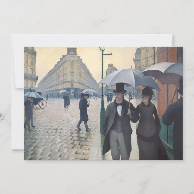Regnig dag för Gustave Caillebotte | Paris gata Inbjudningar (Framsida)