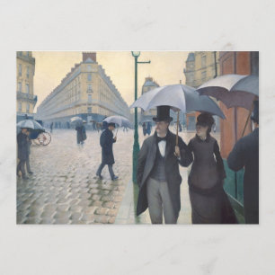 Regnig dag för Gustave Caillebotte Paris gata Inbjudningar