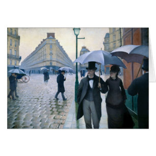 Regnig dag för Paris gata av Gustave Caillebotte Hälsningskort