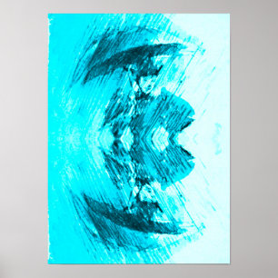 Regnig dag i blått poster