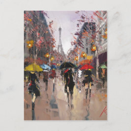 Regnig dag i Paris Vykort