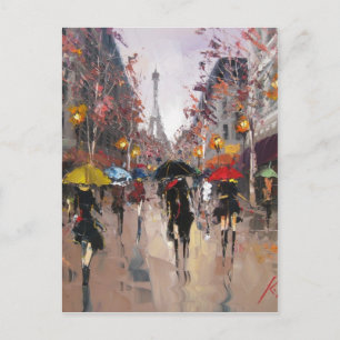 Regnig dag i Paris Vykort
