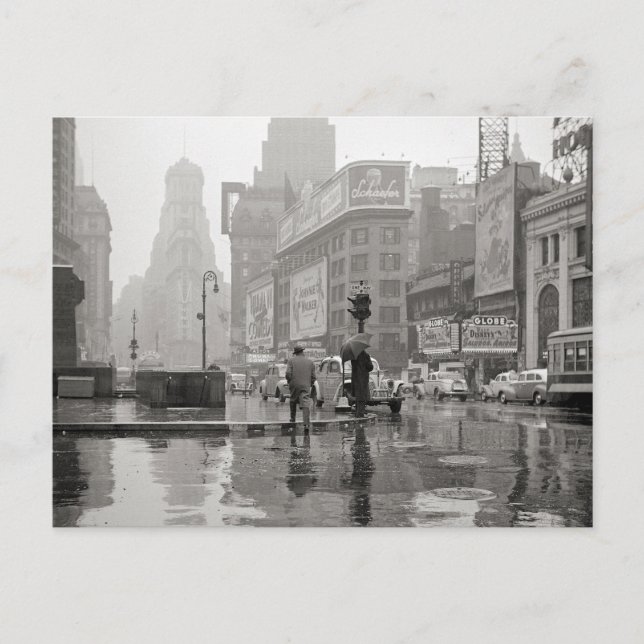 Regnig dag på Times Square, 1943 Vykort (Framsida)
