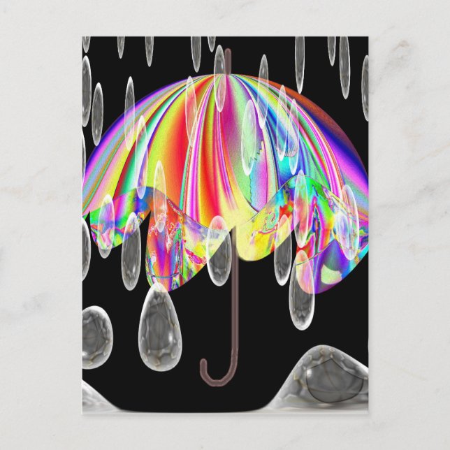 Regnig dag på zooen vykort (Framsida)