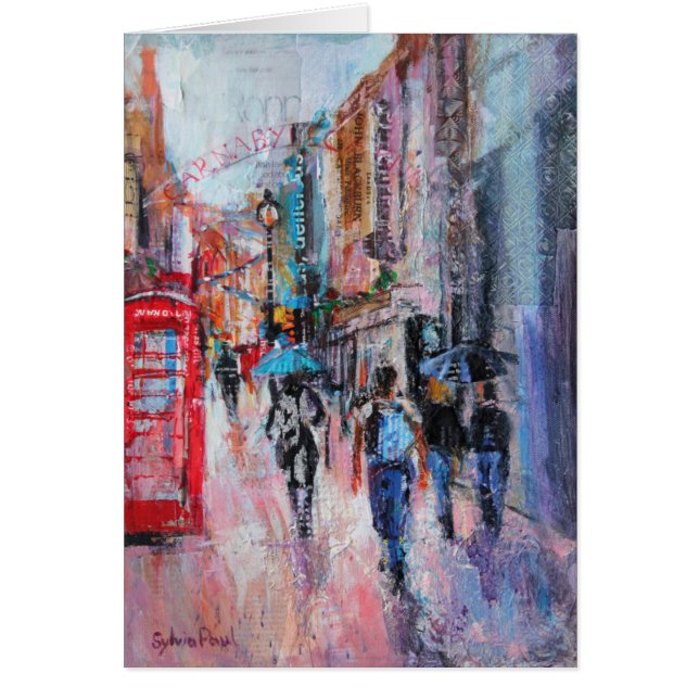 Regnig dagCarnaby gata Hälsningskort (Framsidan)