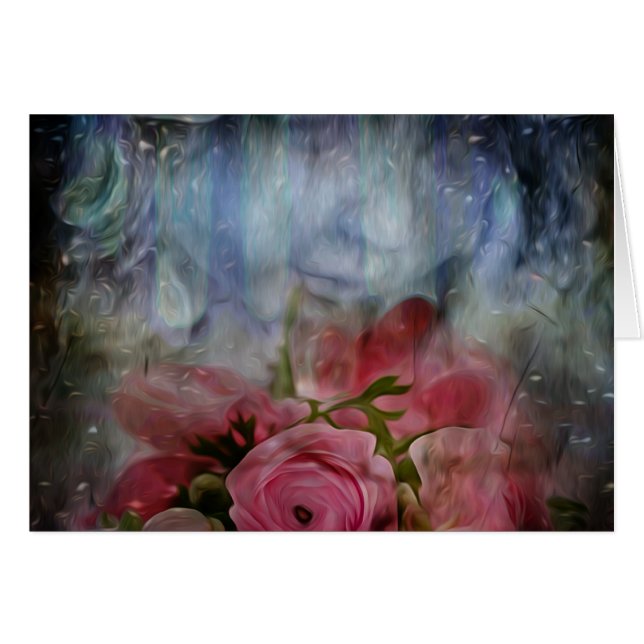 Regnig dagdeppighet hälsningskort (Framsidan Horizontal)