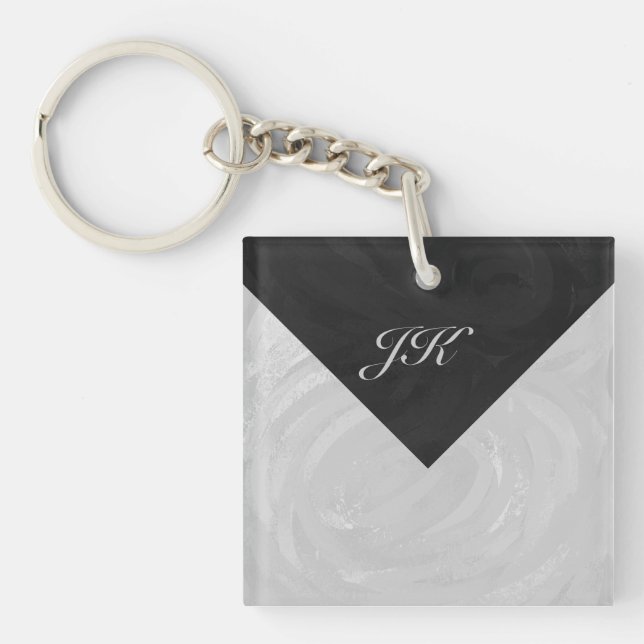 Regnig himmel Grå och svart monogram (Framsidan)