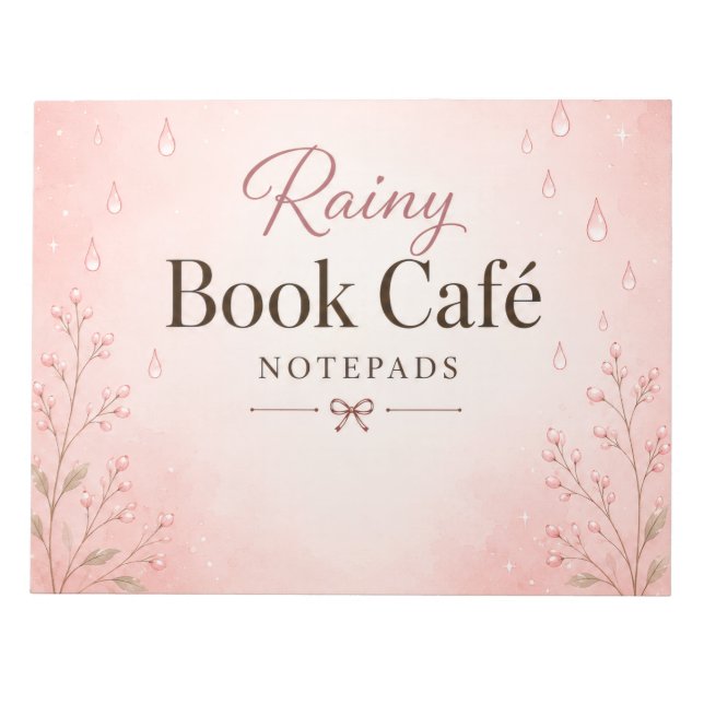 Regnig kaffe & böcker Notepad Anteckningsblock (Framsida)