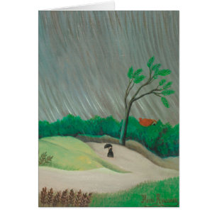 Regnig morgon Henri Rousseau, Vintage Fine Art Hälsningskort
