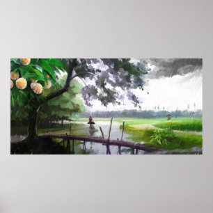 Regnig säsong i Bangladesh Poster
