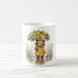 Regnig Teddybjörn Höst Paraply Konst Kaffemugg