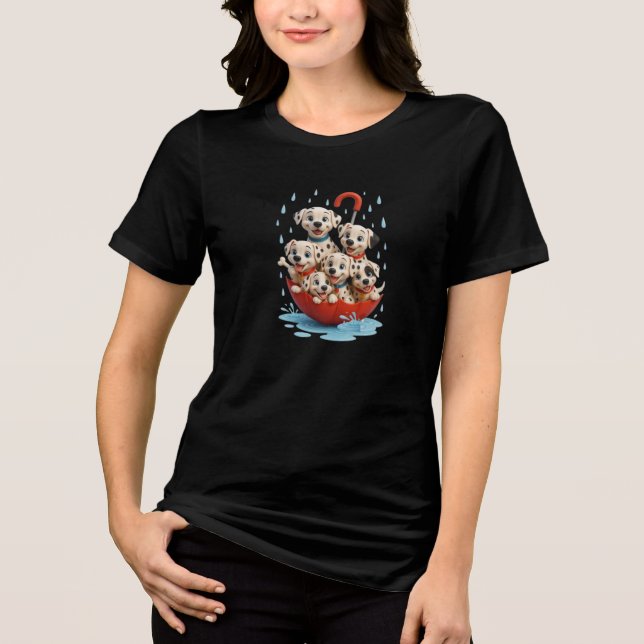 Regniga Dag Dalmatiner Båt T Shirt (Framsida)