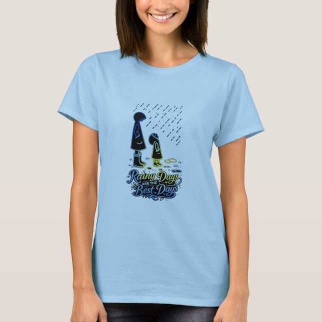 Regniga dagar är de bästa dagarna Söt paraplykonst T Shirt (Framsida)