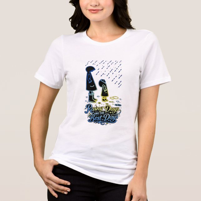 Regniga dagar är de bästa dagarna söta paraply bar t shirt (Framsida)