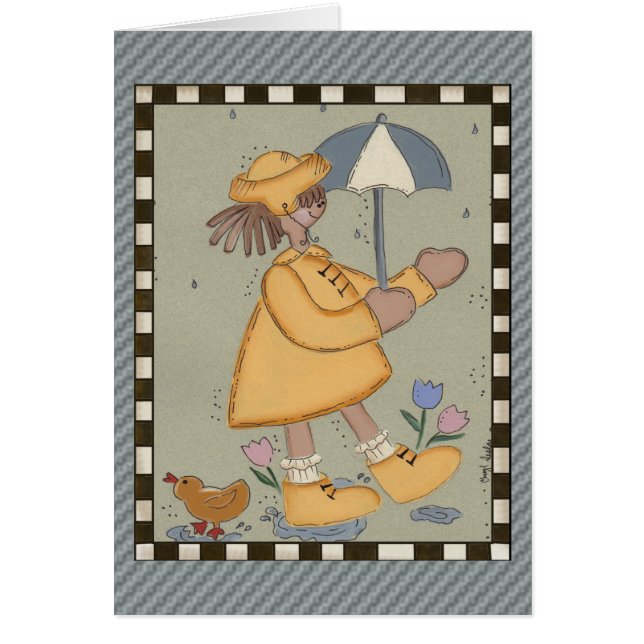 Regniga dagar hälsningskort (Framsidan)