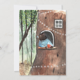 Regniga dagstidningen Bear Daydröm Tea Time Illust Inbjudningar