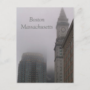 regnigt Boston Massachusetts Vykort