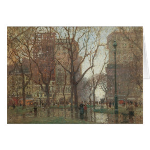Regnigt Dag, Madison Square, New York, Paul Cornoy Hälsningskort