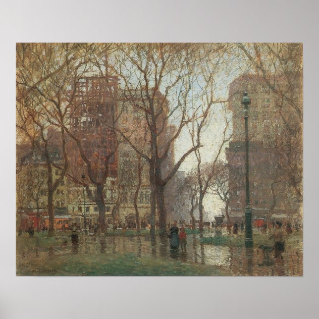 Regnigt dag, Madison Square, New York, Paul Cornoy Poster (Framsidan)