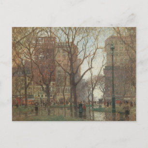 Regnigt dag, Madison Square, New York, Paul Cornoy Vykort