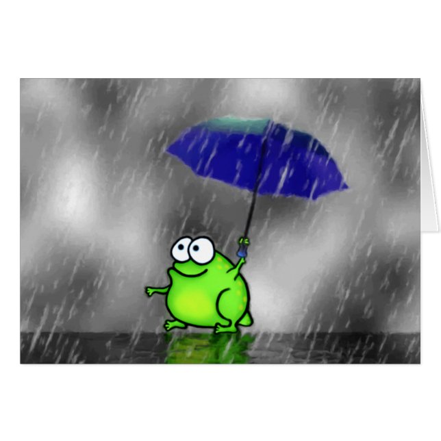 Regnigt daggrodakort hälsningskort (Framsidan Horizontal)