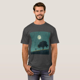 Regnigt Ensamhet – Ensam Person & Träd Illustratio T Shirt