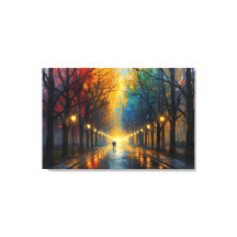 Regnigt parkpromenad Canvas Art | Hem Väggkonst
