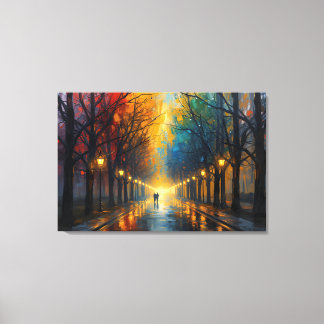 Regnigt parkpromenad Canvas Art | Hem Väggkonst
