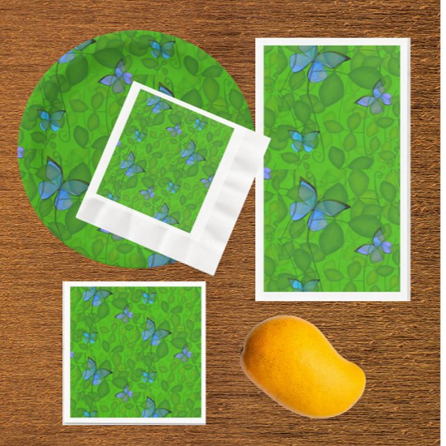Regnskog Drömmar Tropiska Vines Fjärilar  Pappersservett (Rainforest paper napkins, always handy!)