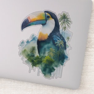Regnskog för vattenfärg Toucan Klistermärken