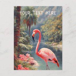 Regnskog Vilda djur Rosa Flamingo Vintage Vykort