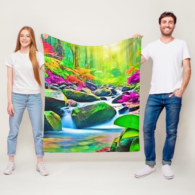 Regnskog: Vivid Scene Fleecefilt (På plats)