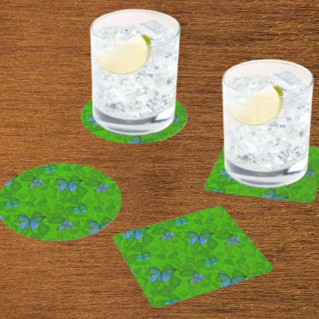 Regnskogsdrommar Tropiska vinranka fjärilar  Underlägg Papper Kvadrat (Paper coasters always come in handy. Great hostess gift!)