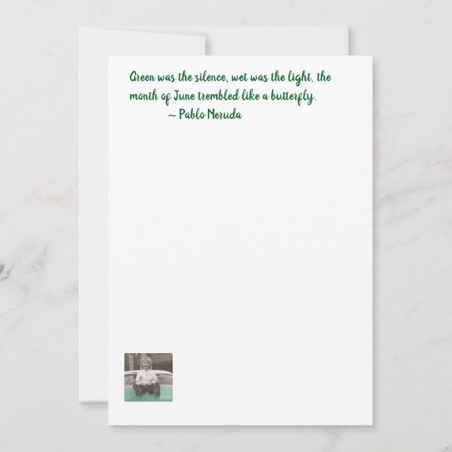 Regnskogspoetrikort Inbjudningar (Baksida)