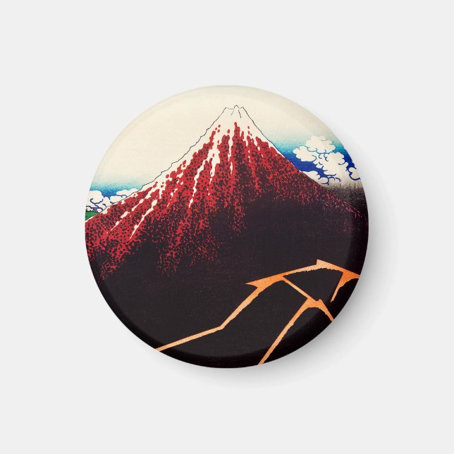Regnstorm under toppen av Katsushika Hokusai Magnet (Framsidan)