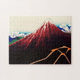 Regnstorm under toppen av Katsushika Hokusai Pussel