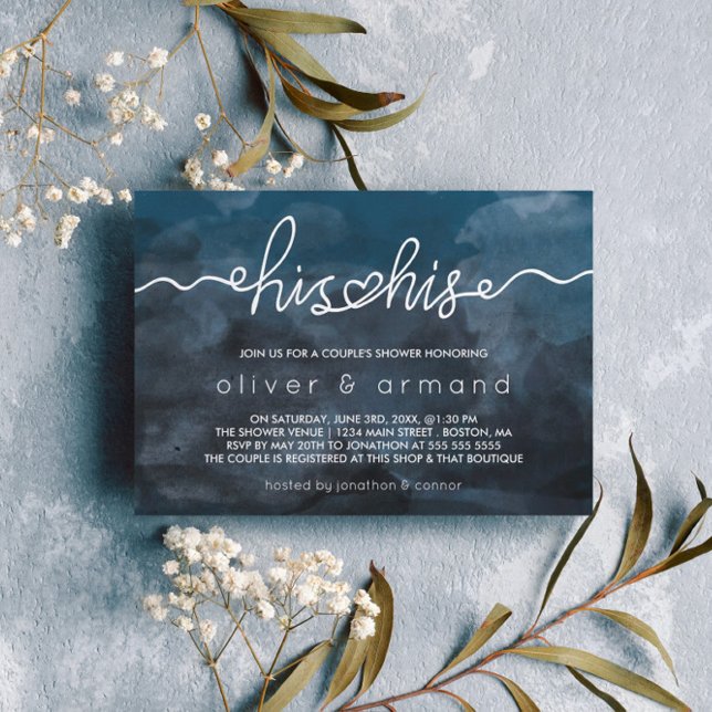 Regnstorm Vattenfärg Hans & Hans Parfest Inbjudningar (Skapare uppladdad)