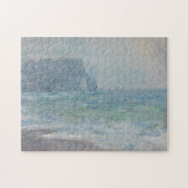 Regnvaer Etretat av Claude Monet Pussel (Horisontell)