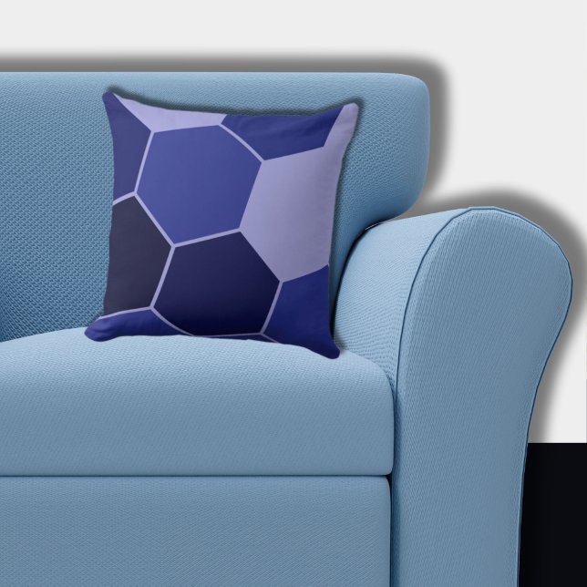Regular Blue Hexagon Mönster Kudde (Blue Hexagon Pattern)